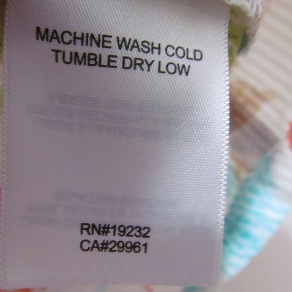 Alfred Dunner Top Shirt Blouse Short Sleeve Button Down Blue Green Orange Leaves - Picture 14 of 14